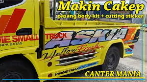Karena tersedia banyak pilihan, anda dapat memodifikasi mulai dari jok, audio, ban, dalam satu lokasi saja. Modifikasi Body Kit Dan Cutting Sticker Truck Mitsubishi Canter Engkel Youtube