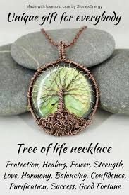 Labradorite Charm Pendant Necklace Gemstone Healing Jewelry Yoga Meditation Christmas Gift Good Luck Gifts Tree Of Life Necklace Christmas Gifts For Mom
