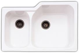 Porcelain ceramic + see all. Rohl 633900 33 Inch Undermount Double Bowl Sink With 10 8 Inch Extra Deep Bowls Fireclay Construction Stain Thermal Shock Resistant And Rear Drain Placement White