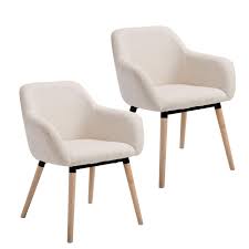 100 Amazon Com Homcom 2pc Modern Linen Fabric Upholstered Accent Dining Chairs With Wood Legs Cream White Upholstered Dining Chairs Dining Chairs Chair