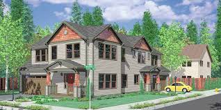 Duplex house plans are plans containing two separate living units. Corner Lot Two Master Suite Duplex House Plans D 444 Bruinier Associates