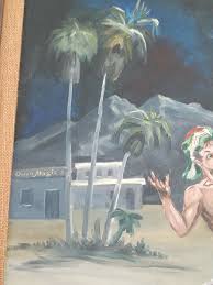 Oil On Canvas G T Pickett Evil Genie Magic Aladdin' lamp Magical Fantasy  NICE