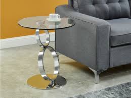 Table chêne et acier brut piétement tube. Table D Appoint Verre Trempe Et Acier Inoxydable