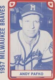 ANDY PAFKO 1957 MILWAUKEE BRAVES CHAMPIONS SIGNED AUTOGRAPHED B&W 8X10  PHOTO COA
