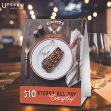 Highlight Your Restaurant S Promos And Special Sales With Table Tents Marketing Tool Table Tent Printing Table Tents Food Design Menu Design