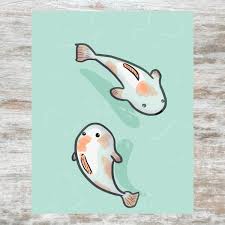 Kawai Koi Fish Koi Fish Koi Fish Swimming Cute Koi Fish Cute Fishes Fishes Kawaii Cute Fish Illustration Printable In 2020 Fish Illustration Kawaii Illustration Cute Fish