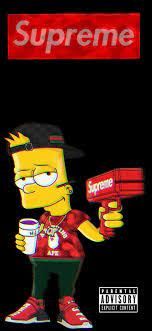 Supreme X Bart Bart Simpson Art Supreme Wallpaper Bart