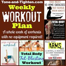 weekly workout plan at home workouts
