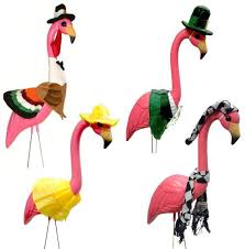 Large Pink Flamingo With 4 Seasonal Outfits Outdoor Lawn Decor Thanksgiving St Patrick S Day And More Flamingo Decor Flamingo Pink Flamingos