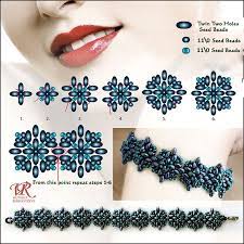 Free Pattern For Bracelet Blue Star With Twin Seed Beads 2 Beaded Bracelet Patterns Beading Patterns Beading Tutorials