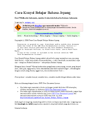 Pdf Cara Konyol Belajar Bahasa Jepang Hanggono Okamura Silitonga Academia Edu