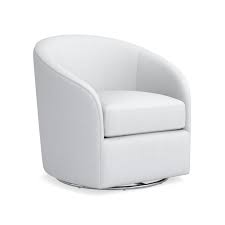 The chair features genuine leather seat and back cushions which adapt to fit the curve of the frame. Montclair Curved White Leather Swivel Chair