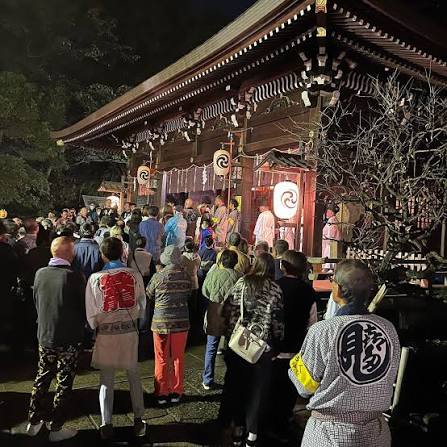 夜の喜多見氷川神社例大祭