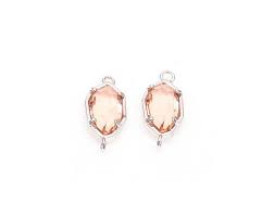 2pcs Light Peach Color And Rhodium Framed Glass Connector Etsy Light Peach Color Peach Colors Light Peach