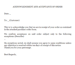 Acknowledgement letter is a letter of receipt which confirms the reception. 4 Acknowledgment Of Order Letters Find Word Letters