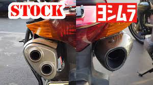 Original vfr vtec exhaust modificated into sport exhaustfrom 1 exhaust i remove everyfing exept 1 main big sieve, from second exhaust i don't remove anything. Vfr800 Stock Vs Yoshimura Exhaust Youtube