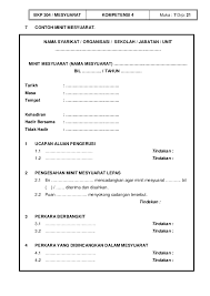 Contoh minit mesyuarat (mudah dan lengkap) minit mesyuarat atau minutes of meeting (mom) adalah penting dalam sesebuah mesyuarat kerana ia akan menjadi panduan dan rujukan buat pekerja dan orang yang hadir atau tidak untuk mengetahui hasil keputusan sesuatu mesyuarat. Bkp 304 Mesyuarat Menyediakan Minit Mesyuarat