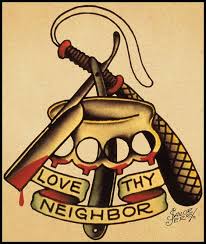 Love Thy Neighbor Brass Knuckles Sailor Jerry Traditional Tattoo Flash Print Ebay In 2020 Sailor Jerry Tattoos Sailor Jerry Tattoo Flash Traditional Tattoo Flash