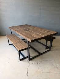 Reclaimed Industrial Chic 6 8 Seater Solid Wood Metal Dining Table Bar Cafe Metal Dining Table Dining Table With Bench 8 Seater Dining Table