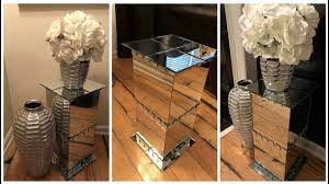 Dollar Tree Diy Mirrored Pedestal End Tables Youtube Dollar Tree Diy Diy Mirror Diy Dollar Tree Decor