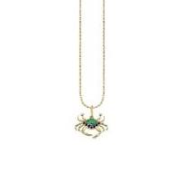 Gold & Multicolor Gemstone Crab Charm