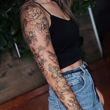 Patchwork Aly Gives Me A List And I See What I Can Draw It S Been So Much Fun Building This Sleeve Wi Floral Tattoo Patchwork Sleeve Tattoo Sleeve Tattoos