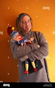 Professor Mark Poulton with his Punch and Judy puppets Stock Photo