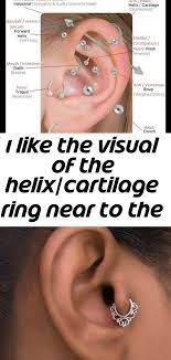 I Like The Visual Of The Helix Cartilage Ring Near To The Industrial Particularly As It Is A In 2021 Ear Piercing Guide Cartilage Ring Types Of Ear Piercings