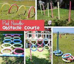 Pool Noodle Obstacle Course Meet The Dubiens Kids Obstacle Course Backyard Obstacle Course Outdoor Kids