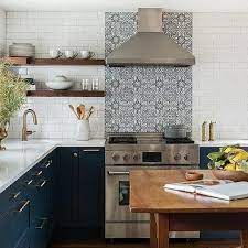 Kitchen backsplash, bathroom shower floor or wall, pool surround, spa, fountain, barbecue, etc.). White And Blue Mosaic Hand Painted Kitchen Backsplash Tiles Design Ideas