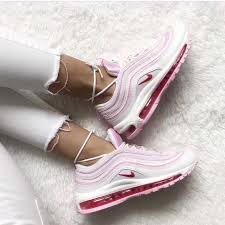 How To Buy 2018 Women Nike Air Max 97 Peach Blossom Red White Sale Nike Shoes Women Sneakers Fashion Nike Air Max 97