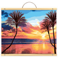 There are 1914 sunset beach drawing for sale on etsy, and they cost $12.61 on average. Beach Sunset With Palm Trees Paint By Number Kit By Artist S Loft Necessities Michaels