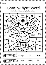 This Resource Is A Selection Of Color By Code Color By Sight Word Worksheets Based On The The Pr Sight Words Kindergarten Kindergarten Learning Sight Words