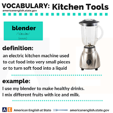Vocabulary Kitchen Tools Blender