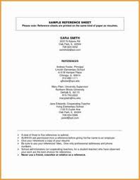 I generally list about four to six different references on my. References Page For Resume Sample