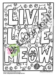 Printable Coloring Book Cat Coloring Pages Lucky You Animal Etsy Printable Coloring Book Coloring Pages Coloring Books