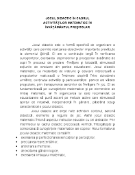 3 psihopedagogie pentru examenele de definitivare si grade didactice. Doc Jocul Didactic In Cadrul ActivitÄƒÅ£ilor Matematice In InvÄƒÅ£Äƒmantul Prescolar Daniela Georgiana Academia Edu