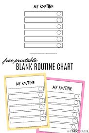 free printable blank visual routine chart for kids morning