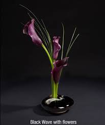 Georgetown Pottery Small Round Ikebana Flower Vase Blue Wave Amazon Home Kitchen Ikebana Vases Ikebana Flower Vases