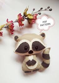 Raccoon Pdf Pattern Woodland Animals Toy Diy Nursery Decor Baby S Mobile Toy Felt Raccoon T Sewn Christmas Ornaments Felt Christmas Ornaments Diy Nursery Decor