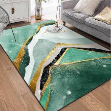 Modern Carpets Abstract Green Golden Mountain Pattern Rugs For Home Living Room Non Slip Bedside Mats 10 Kinds Sizes Alfombra Carpet Aliexpress In 2020 Green Rug Living Room Rugs In Living