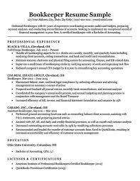 Sample Bookkeeping Resumes Cprc