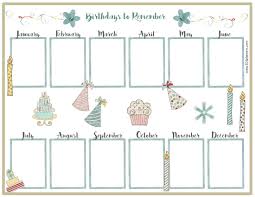 31 Detailed Free Printable Birthday Chart For Teachers