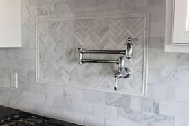 A Tour Of Our New House A Blank Slate And Mixed Metals Fab Fatale Trendy Kitchen Backsplash White Kitchen Backsplash White Marble Backsplash