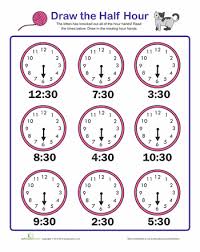 The small hand on a clock that shows the hours. Draw The Hour Hand Worksheet Education Com Telling Time Worksheets Time Worksheets First Grade Math Worksheets