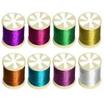 8Pc Metallic Glitter Sewing Threads Gold Silver Green Pink Purple Blue  Violet