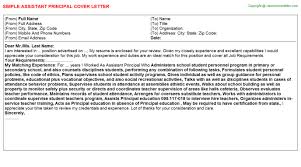 Assistant Principal Cover Letter