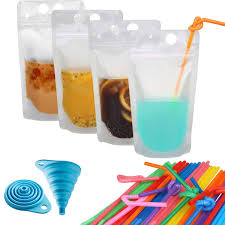 Check spelling or type a new query. 100 Pcs Zipper Plastic Pouches Drink Bags Heavy Duty Hand Held Translucent Frosted Reclosable Stand Up Bag 2 4 Bottom Gusset With 100pcs Straws Funnel Included Walmart Com Walmart Com