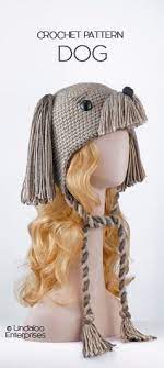 Crocheted Dog Hat Pattern From The Book Amigurumi Animal Hats Growing Up By Linda Wright Crochet Crochet Hat Pattern Crochet Character Hats