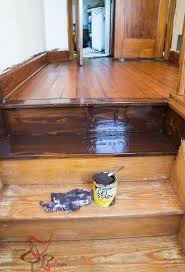 How To Use Gel Stain To Darken Hard Wood Flooring Hardwood Floors How To Painting Stairs Staining Furniture Staining Wood Floors Gel Stain Furniture